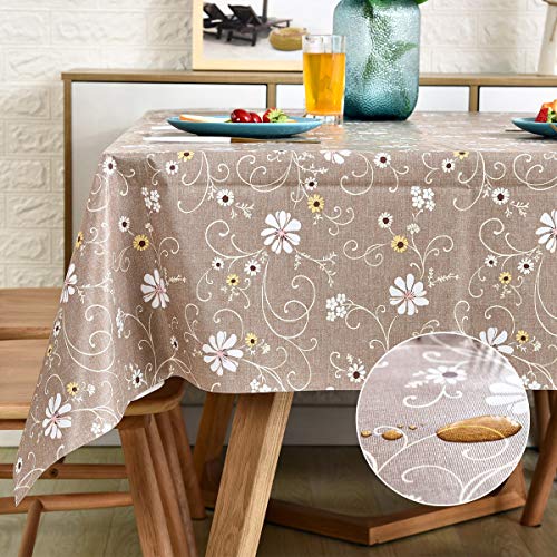 LOHASCASA Christmas Tablecloth Vinyl Oilcloth Tablecloth Small Rectangle Peva Vynle Wipeable PVC Waterproof Plastic Spill Proof Tablecloths Weigh