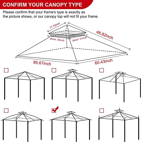 Eurmax USA High Performance Grill Gazebo Canopy Replacement Cover 5x8 BBQ Gazebo Shelter Top(Rust Red)