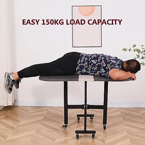 UE-MAOLU Folding Dining Table, Extendable Dining Table, Solid Wood Kitchen Table, Space Saving Compact Folding Dining Room Table, Drop Leaf Table
