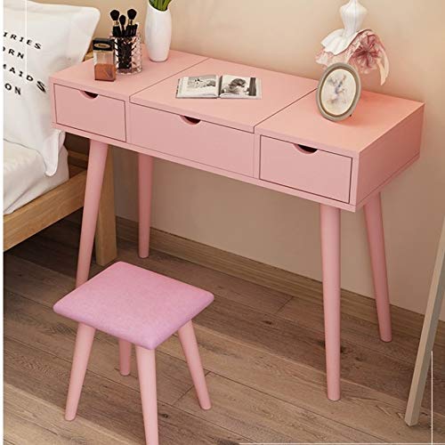 DINGZZ Dressing Table Small Apartment Mini Bedroom Economy Nordic Simple Flip Makeup Table