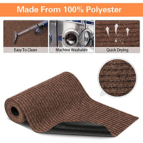 Nuanchu Large Semi Finished Outdoor Mat 16 x 79 Inch Narrow Door Mat Non Slip Mats Waterproof Carpet Roll for Bathroom Entryway Indoor Outdoor (C