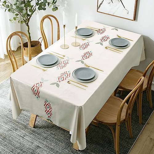 Ocves Tablecloth Wipe Clean Table Cloth PVC Plastic Wipeable Waterproof Rectangular 200x140cm 78x55in Table Cover Protector for Kitchen Picnic In