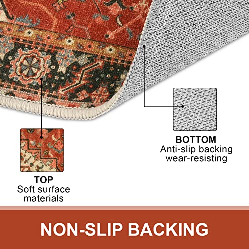 Collive Washable Indoor Door mat, Non Slip Retro Entryway Rug 20" x 32" Doormat Quick Absorbent Entrance Rug Distressed Front Door Mat, Welcome M