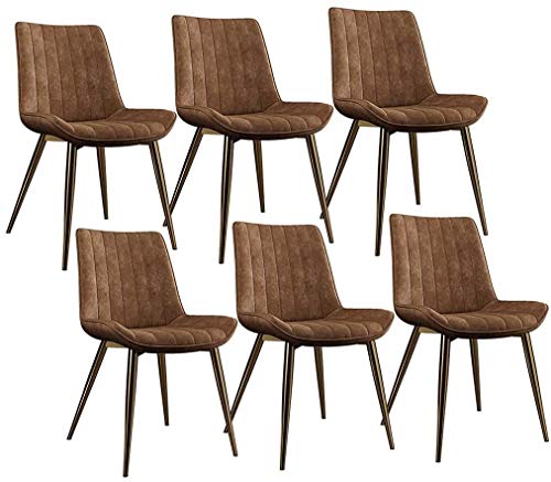 Modern Kitchen Dining Room Chairs PU Leather Dining Chairs Set Of 6 Corner Chairs Seat And Backrests With Metal Legs Vintage Kitchen Counter Chai