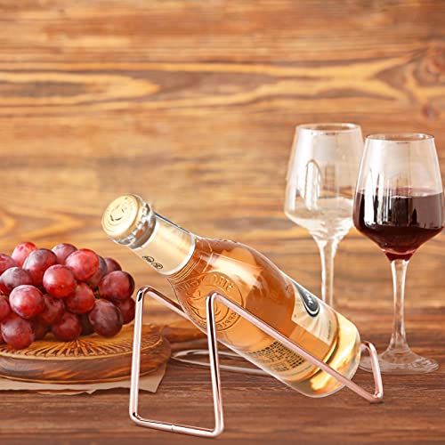 JLNGTHONG 2 Pcs Wine Bottle Holder Creative Metal Red Wine Rack Stainless Steel Single Wine Racks Free Standing Small Wine Rack Tabletop Water Bo