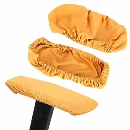 Fdit Armrest Covers，1 Pair Chair Armrest Covers Removable Elastic Protector Office Armchair Cover (Gold)