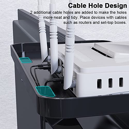 Jiakalamo 2Pcs TV Top Shelf Screen Shelf Adjustable Monitor Top Shelf TV Top Storage Bracket Media Shelf TV Shelf for Media Box, Game Console,Rou