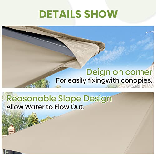 Grill Gazebo Replacement Canopy Top Roof, EasyLee 5x8 Canopy Top Cover, Double Tiered BBQ Gazebo Cover, Fits for Gazebo Models L-GG001PST and L-G