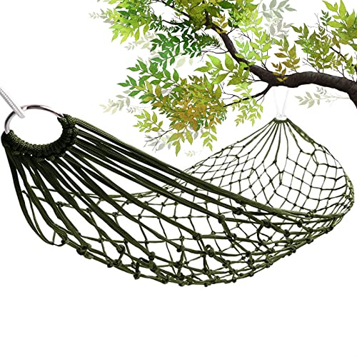 Mesh Rope Hammocks for Outside - Sleeping Hammock Nylon Camping - Hammock Large Weight Limit Swing Mesh Hammock Large Hammocks for Outside Nylon