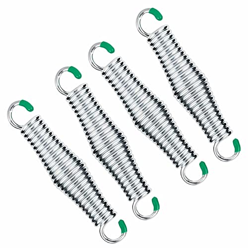 Eidoct 4pcs Premium Porch Swing Springs, 1100Lbs Hammock Chair Spring with Tension Springs with Hooks for Hammock Chairs Yoga Punching Bag Ceilin