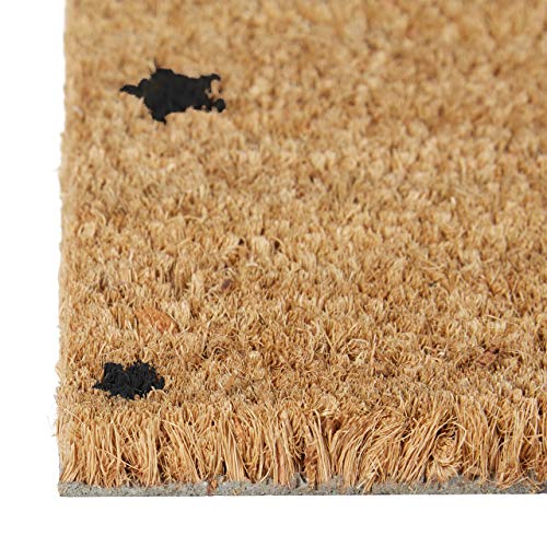 Relaxdays Doormat Star Pattern 40 x 60 cm Rectangular Coir Floor Mat with No-Slip PVC Underside, Door Mat made of Coconut Fibre Welcome Mat, Grey