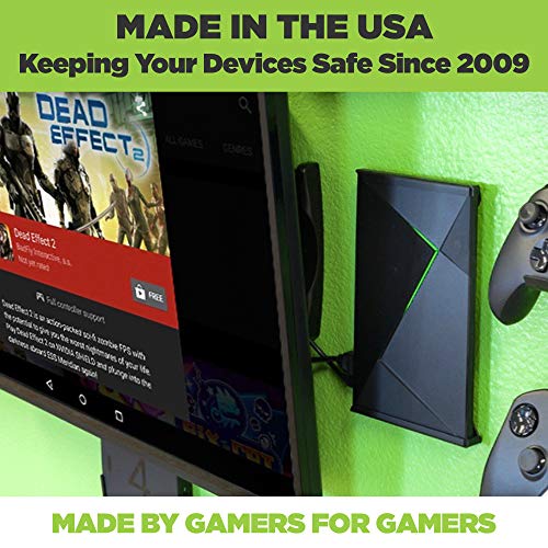 HIDEit Mounts Shield 2 NVIDIA Shield TV Pro Wall Mount - Made in USA, Black Steel Wall Mount, NVIDIA Wall, VESA Mount or Under Desk Mount
