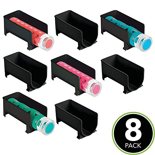 mDesign Set of 8 Modern Bottle Holders – Stackable Water Bottle Holder for Various Drink Bottles – Stylish Kitchen Accessories Set for the Kitche