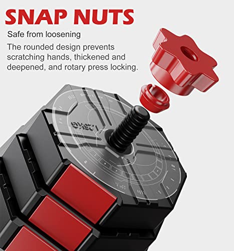 Prapark Adjustable Dumbbell Set - 22/44/66/88LB Free Weights Set with Connector - 4 in1 Weights Dumbbells Set Used as Barbell, Kettlebells, Push