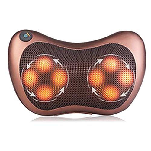 HUANGXING - Neck and Back Massager 4/8 Heated Rollers Shiatsu Massage Pillow, Electric Full Body Massager, Relieve Muscle Pain, Deep Tissue Knead