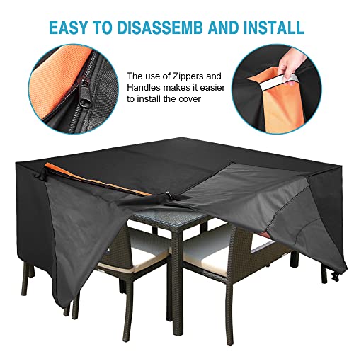 NEVERLAND Garden Furniture Covers Outdoor Dining set Covers Waterproof 300D Oxford Outdoor Patio Table Cover Large Garden Furniture Covers (125x1