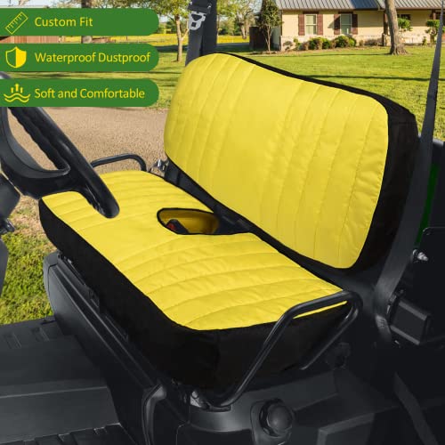 LP66449 Mid-Size Bench Seat Cover fit for John Deere Gator XUV560 XUV590 - Yellow Front Cushioned Seats Weatherproof Oxford 300D Fabric
