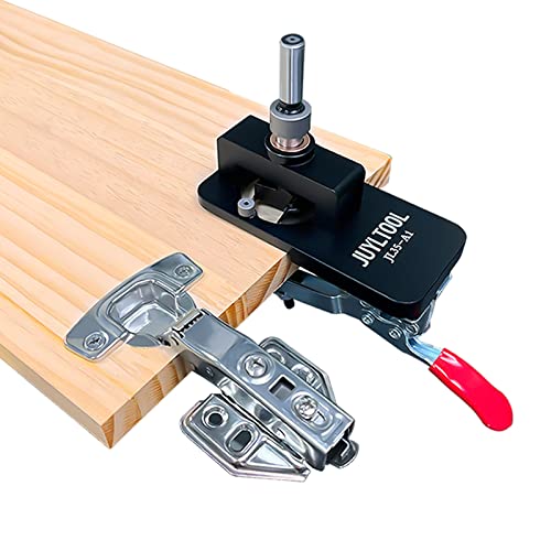 JUYLTOOL 35MM Cabinet Hinge Jig Drilling Hole Puncher,Concealed Hinge Jig Accurate Locking Woodworking Dowel Jig Drill Guide Locator for Cabinets