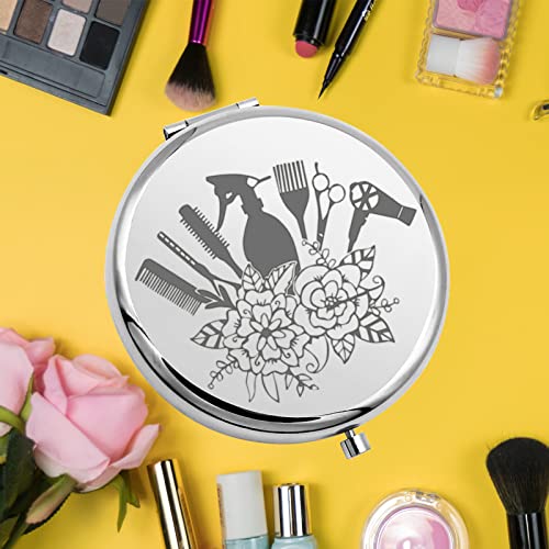 KEYCHIN Hair Barber Pocket Mirror Hair Stylist Gift Hairdresser Compact Makeup Mirror for Women Girls (Hair Barber Mirror)