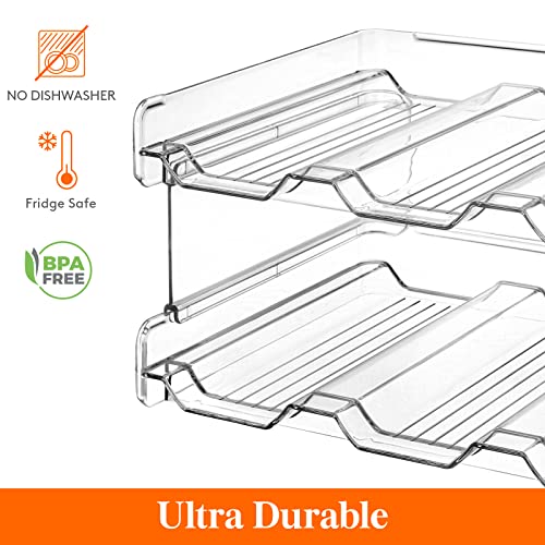 Lifewit Stackable Water Bottle Organiser for Cabinet, Freezer, Pantry - Plastic Bottle Holder Wine Rack for Kitchen Countertop Storage, Cupboard,