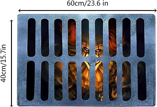 Halloween 3D Illusion Clown Doormat, (15.7 "x 23.6") Halloween Clown Drain Doormat, Indoor and Outdoor Horror Movie Clown Halloween Area Carpet D