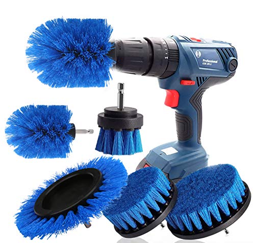 Brush Attachment Drill Set 5 Pieces Drill Brushes Attachment Cleaning Brush Rim Brush Scrubber Cleaning Brush Kit for Rims, Bathtub, Tiles, Kitch