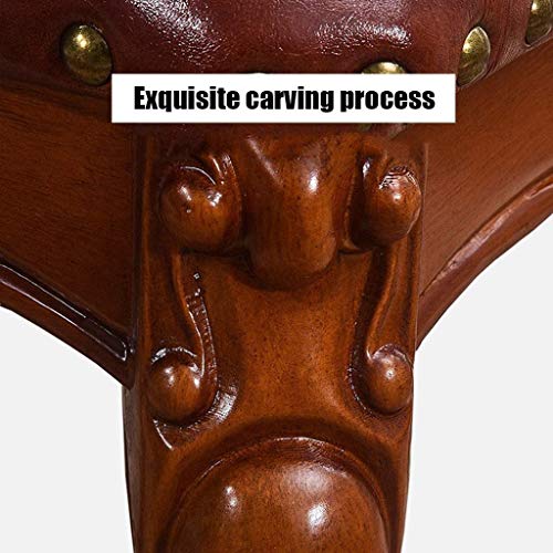 FGHOEV Vanity Stool, PU Leather Makeup Dressing Stool with Rubberwood Legs, Stool for Bedroom, Padded Cushioned Piano Seat
