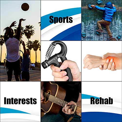 UOROMI Grip Strength Trainer, Hand Grip Strengthener with Adjustable Resistance 11-132 Lbs (5-60kg), Forearm Strengthener, Non-Slip Hand Exercise