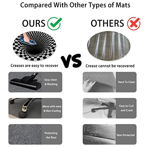 Khalidah Office Chair Mat for Hardwood & Tile Floor, 47" × 47" Computer Chair Mat for Rolling Chair, Under Desk Low-Pile Rug, Multi-Purpose Floor