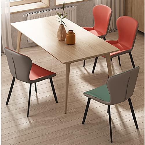 Kitchen Dining Room Furniture Chairs Kitchen Dining Chairs Set Of 4,Water Proof Leather Side Chairs with Carbon Steel Legs Faux Matte Leather Acc