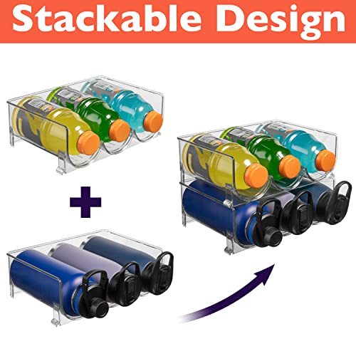 CLEARSPACE Water Bottle Organizer/Holder– Perfect for Pantry, Home Storage, Kitchen Countertop Organization (4 Pack)