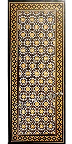 24 x 60 Inches Elegant Look Kitchen Table Top for Home Furniture Decor Black Rectangle Shape Marble Dining Table from Indian Cottage Art and Craf