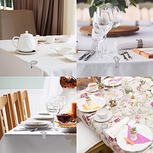 Table Cloth Clip,4 PCS Leaf Design Tablecloth Clamps Stainless Steel Table Cover Clamps Anti-slip Clips for Home Indoor Outdoor Picnic BBQ Weddin
