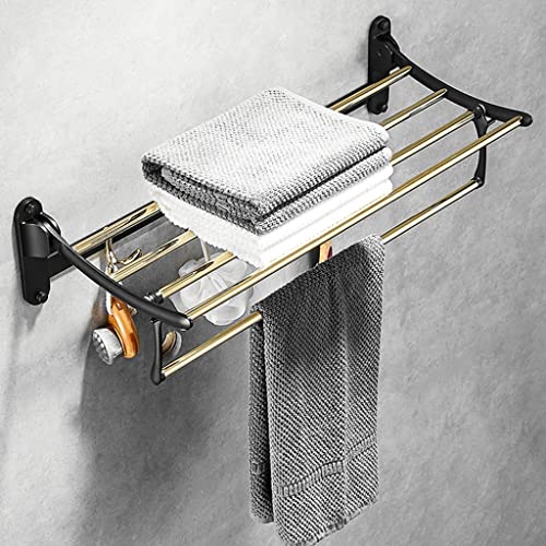 HIGOH Towel Racks,Bathroom Towel Rack Wall Mounted Towel Holder,Bathroom Accessories Bathroom Shelf,Towel Rack,Towel Holder,Towel Hanger,Brass Ba