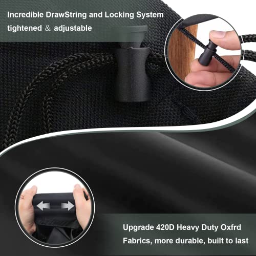 RICHIE Round Garden Furniture Covers Waterproof, Large Round Garden Table Cover 250x90cm, Heavy Duty 420D Outdoor Round Table Cover Windproof, An