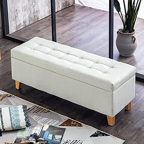 shoe storage bench ottoman Storage Benches Modern Footrest End Of Bed Bench For Living Room Bedroom,Linen Upholstered Sofa storage Ottoman Bench