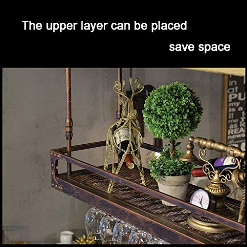 OUSIKA Wine Racks,Ceiling Hanging Shelves Bottle Holder Glass Shelf, Wine Decor Bar Wine Glass Rack, Industrial Retro Decor Wall Mounted Wine Gla