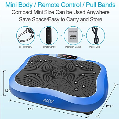 AXV Vibration Plate Exercise Machine Whole Body Workout Vibrate Fitness Platform Lymphatic Drainage Machine for Weight Loss Shaping Toning Wellne