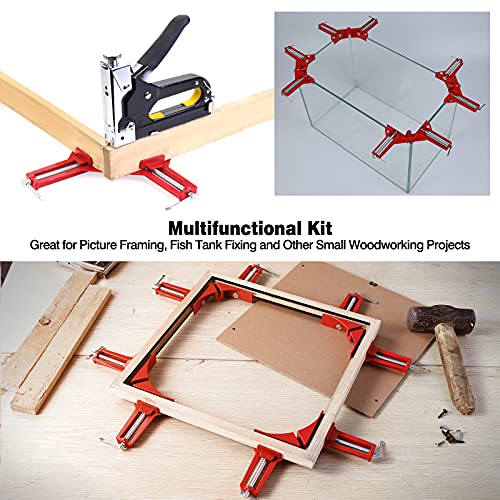 Fippy 4PCS Corner Clamps for Woodwork, 90 Degree Right Angle Clamps Adjustable Wood Vice Miter Clamp for Picture Photo Frame Glass Fish Tank DIY