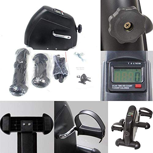 LUNEZY Mini Exercise Bike Seated Exerciser Stationary Pedal Bike for Legs and Arms Cycling With LCD Monitor, Portable Pedal Exerciser Arm Leg Cyc