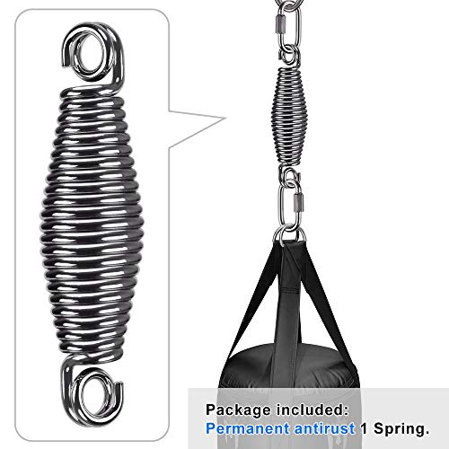 SELEWARE Punching Bag Hanging Kit, 350LB Capacity Stainless Steel Spring with 2 Metal Snap Hooks, Standing Punching Bag Swings Hammocks Hanging C