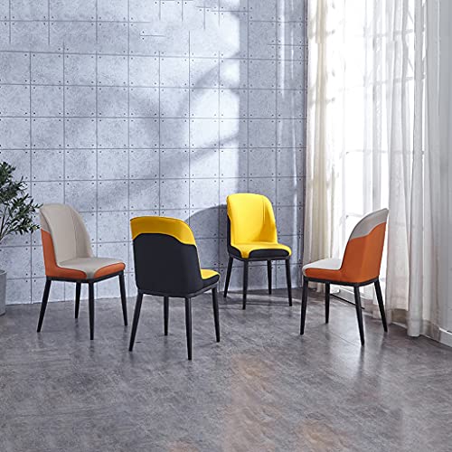 Kitchen Dining Room Furniture Chairs Dining Chairs Set Of 6 Metal Legs Kitchen Living Room Chairs Modern PU Leather High Back Padded Soft Seat Ac