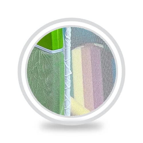 Pool Bins Outdoor Pool Floats, Balls, Toys and Equipment Rolling Mesh Organizer Storage Bin, Large (35" W x 25.4" L x 37.5" H), Blue/White