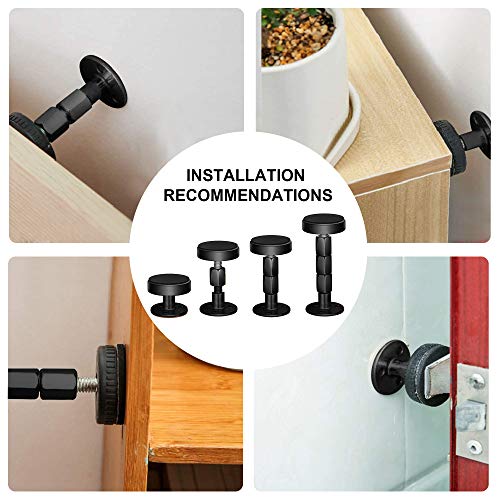 Krisler Black Adjustable Threaded Bed Frame Anti-Shake Tool, Headboard Stoppers, Bedside Headboards Prevent loosening Anti-Shake Fixer, Easy Inst