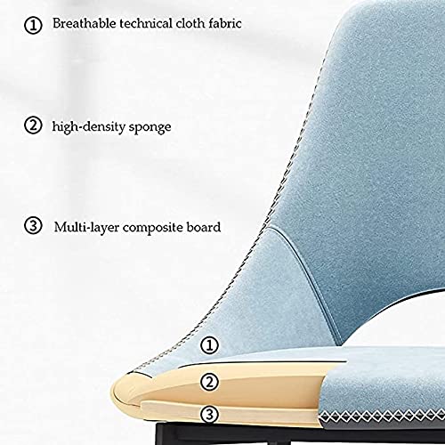 dining chair Set Of 4 Kitchen Chairs Modern Mid Century Living Room Dining Chair Technological Fabric with Carbon Steel Legs (Color : Beige)