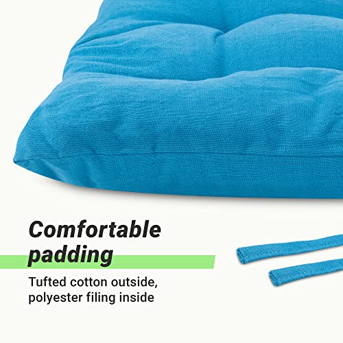 JEMIDI Bench Cushion Seat Pad - Long Padding with Ties For Indoor Benches, Bay Window, Pallet Furniture - Tufted Cotton with 4cm Polyester Fillin