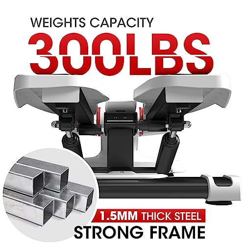 GMWD Mini Stepper, 300LBS Stair Stepper with Resistance Band, Steppers for Exercise with LCD Monitor