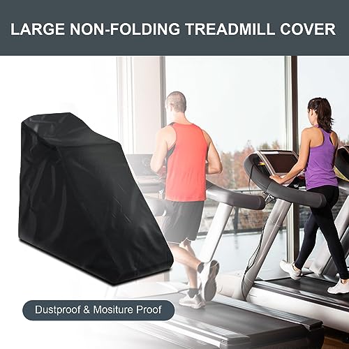 Kcgani Large Non-Folding Treadmill Cover, Dustproof Waterproof Running Machine Protective Cover with Drawstring, Water-Resistant Fitness Equipmen