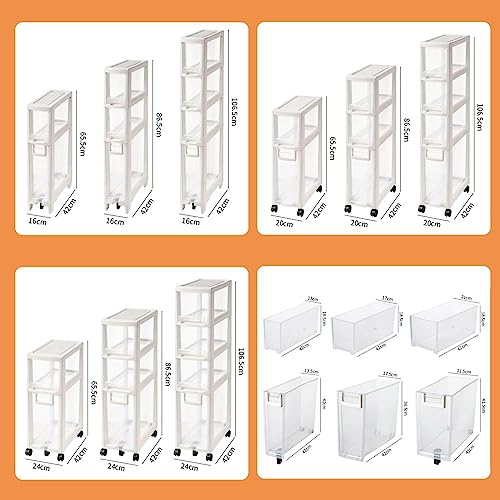 CIADAZ Small Bathroom Storage Cabinet, Toilet Paper Holder, 2/3/4 Tier Thin Toilet Vanity Cabinet, Narrow Bathroom Cabinet Organizer for Small Sp