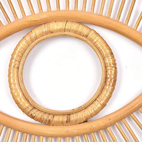 Rattan Mirror Frame Rattan Wall Mirror Frame Wall Hanging Decoration Eye Art Decor Pendant For Living Room Bedroom